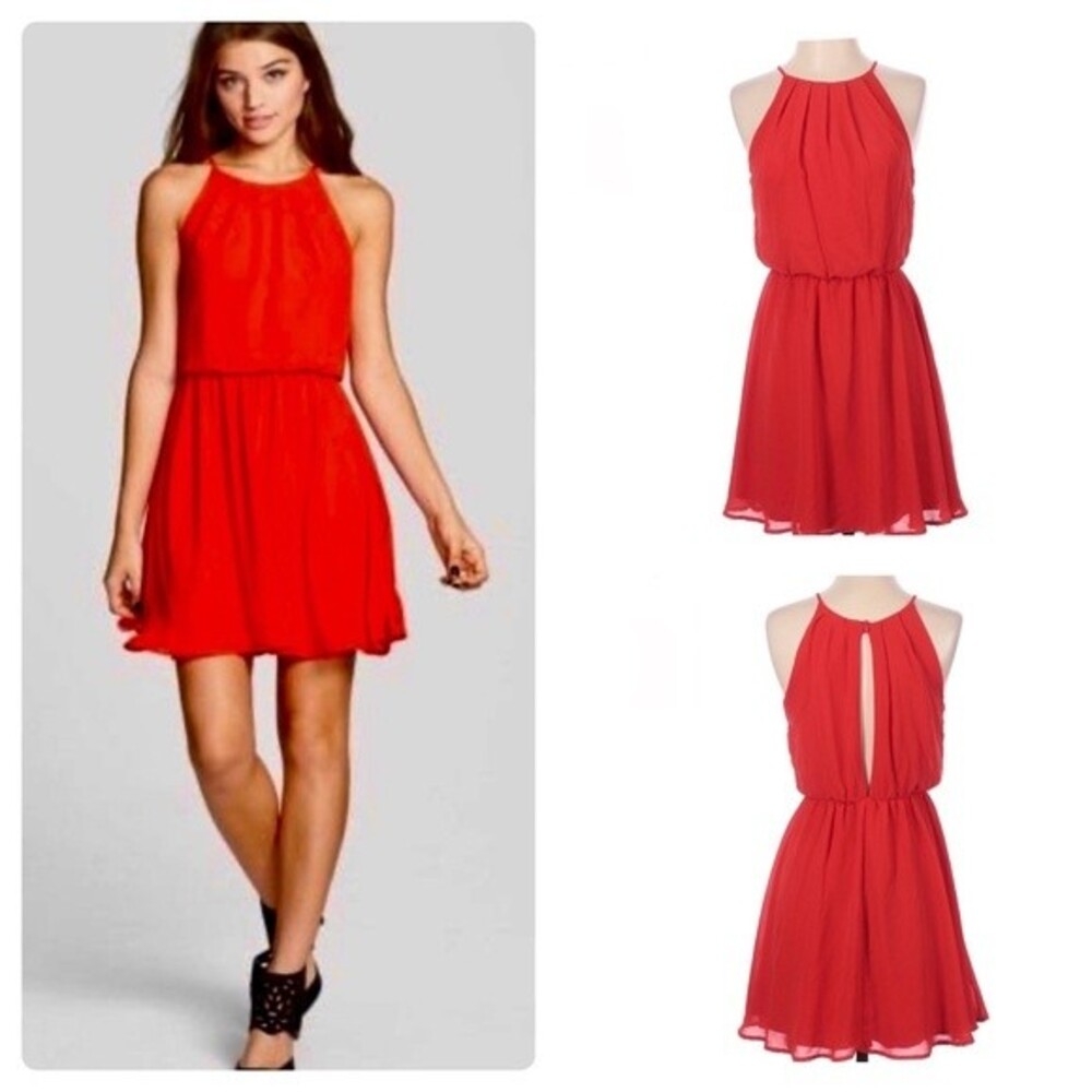 Lush Red Halter Mini Dress